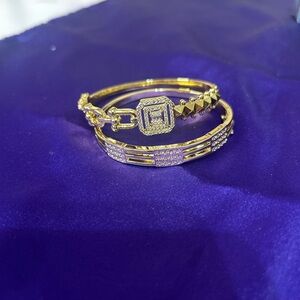 Elegant Gold and Silver Bracelet Set